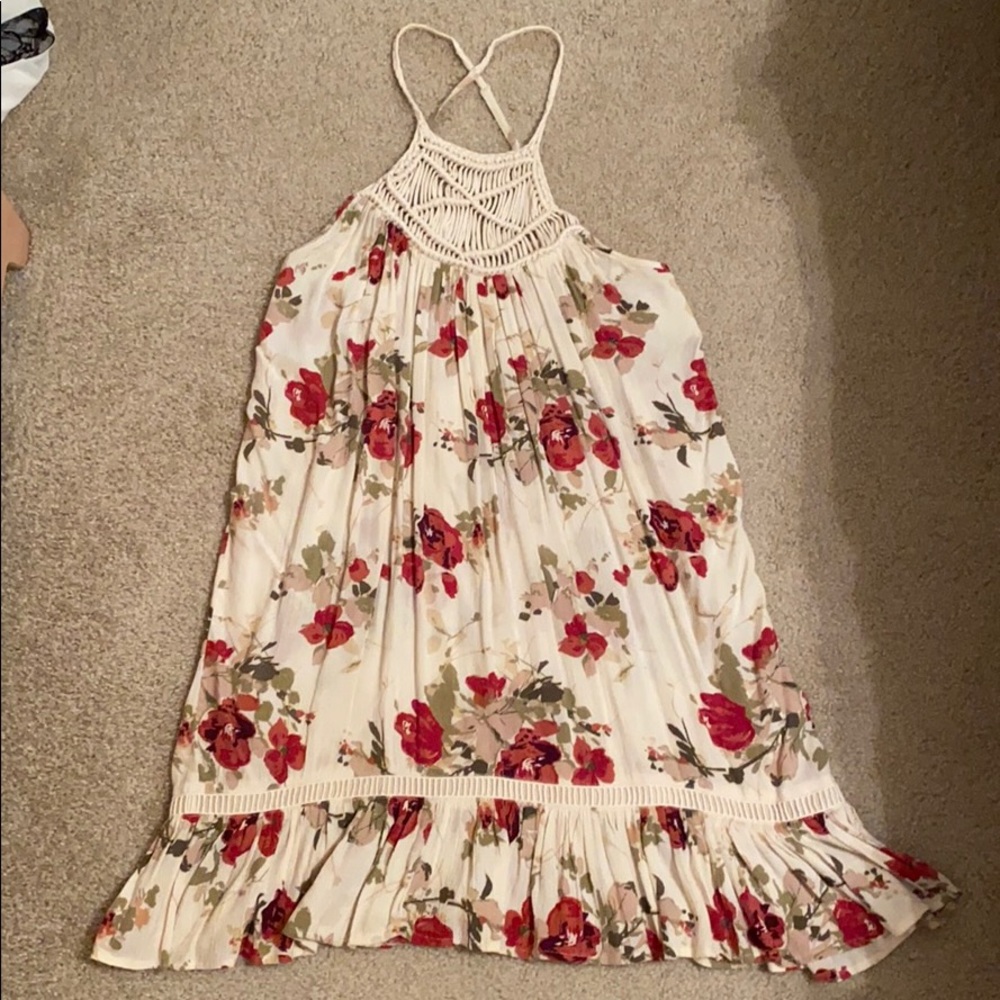 High neck floral dress